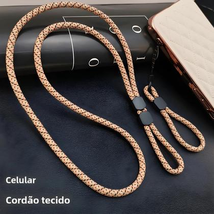 Imagem de Cordão de Telefone Ajustável com Pescoço Longo - Tecido à Mão, Anti-Perda e Resistente