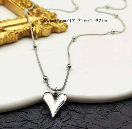 Imagem de Cordão Diferenciado com Pingente Coração Aço Inox
