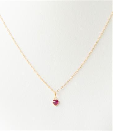 Imagem de Cordão Feminino Bailarina Ouro 18 K 750 40cm Pingente Coração Rosa Escuro