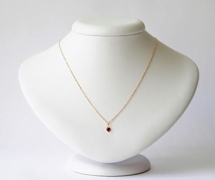 Imagem de Cordão Feminino Bailarina Ouro 18 K 750 45cm Pingente Coração Rosa Escuro