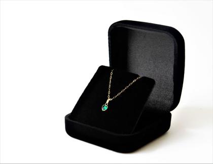 Imagem de Cordão Feminino Bailarina Ouro 18 K 750 45cm Pingente Coração Verde