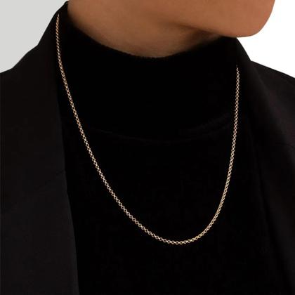 Imagem de Cordão Feminino Elo Português Banhado A Ouro 18k Rommanel Tamanho 50cm