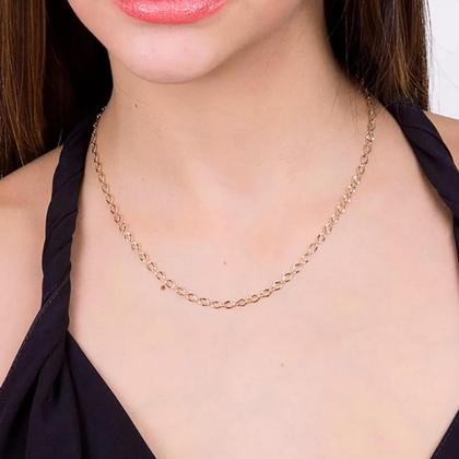 Imagem de Cordão Feminino Rommanel Trabalhado Losango Banhado Ouro 18k  531468