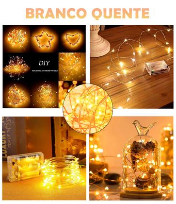 Imagem de Cordão Fio De Fada 10m 100 Leds Luz Enfeite Decoração Natal