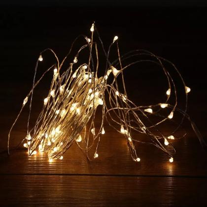 Imagem de Cordão Fio De Fada Led Prata A Pilha 50 Led 5m Decoração