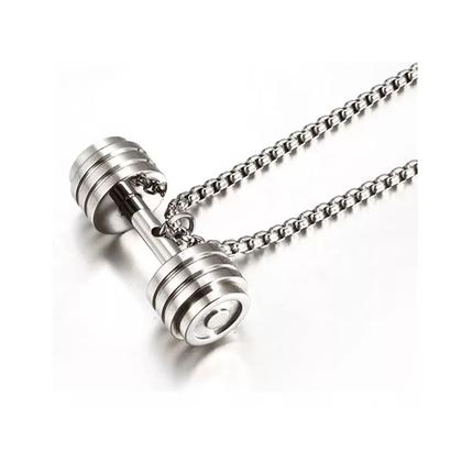 Imagem de Cordão Fit Halter Aço Inoxidável Colar Masc Peso Academia 