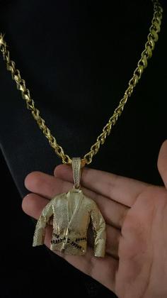 Imagem de Cordão Friso S 8Mm + Pingente Faixa Preta Banhado A Ouro 18K