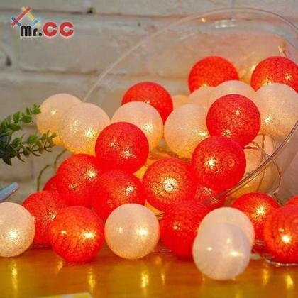 Imagem de Cordão Led Cotton Luminária 10 Bola Decoração Festa Colorido