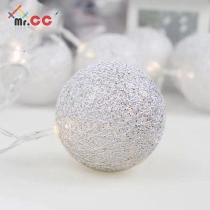 Imagem de Cordão Led Cotton Luminária 10 Bola Decoração Festa Colorido