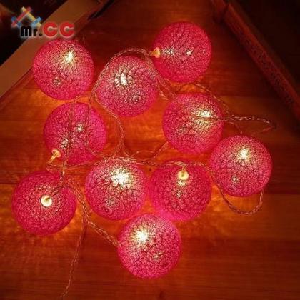 Imagem de Cordão Led Cotton Luminária 10 Bola Decoração Festa Colorido