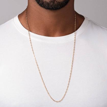 Imagem de Cordão Masculino Com Pingente Banhados A Ouro 18k Rommanel Tamanho 70cm