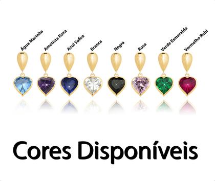 Imagem de Cordão Ouro 18k Com Pingente Gota e Coração