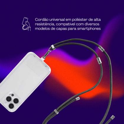 Imagem de Cordão Para Celular Ajustável Geonav 2 em 1 CDU02L02 Prata