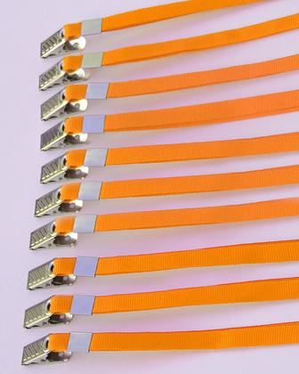 Imagem de Cordão para Crachá Laranja pacote com 10 unidades