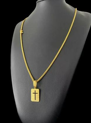 Imagem de Cordão Peruano 3mm + Pingente Cruz Jesus Banhado a Ouro 18k