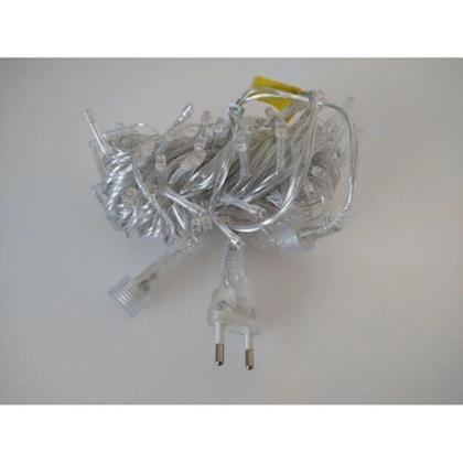 Imagem de Cordão Pisca 100 Led Prova Dágua Fixo Branco Quente Fio Transparente 10m Decor Natal 220v