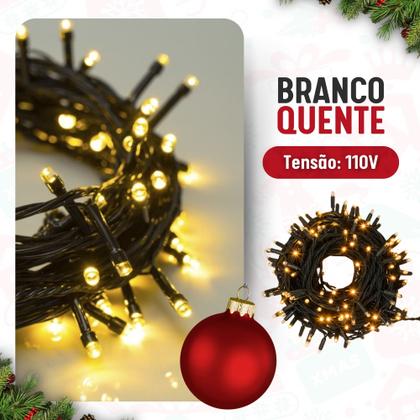 Imagem de Cordão Pisca Pisca 9m 100 Led P/ Árvore Natal Luz Decoração