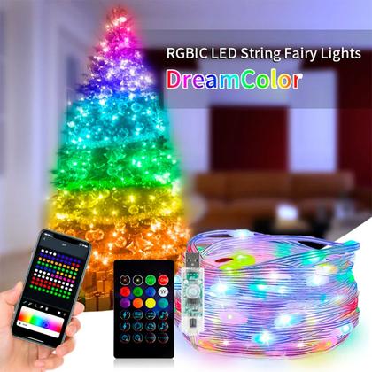 Imagem de Cordão Pisca Pisca Luz Led Smart Decoração 10m Controle Remoto App Bluetooth