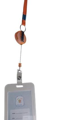 Imagem de Cordão Porta Cracha Identificação Retratil Vertical com Roller Clipe