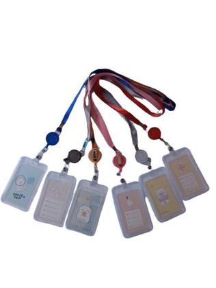 Imagem de Cordão Porta Cracha Identificação Retratil Vertical com Roller Clipe