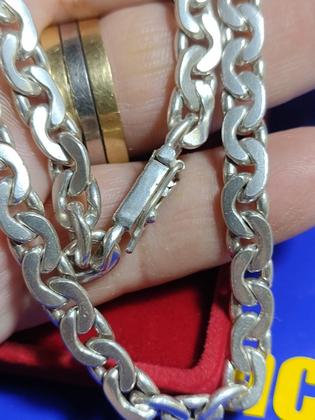 Imagem de Cordão Prata 950 Elos Duplo 150 Gramas  6 mm