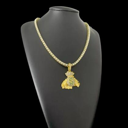 Imagem de Cordão Riviera + Pingente Saco Dinheiro - Banhado a Ouro 18k