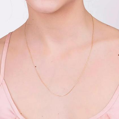 Imagem de Cordão Rommanel Elo Cadeado Feminino Banhado Ouro 18k Lindo Delicado 531639