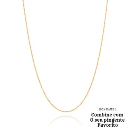 Imagem de Cordão Rommanel Elo Cadeado Feminino Banhado Ouro 18k Lindo Delicado 531639