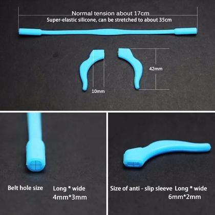 Imagem de Cordão Suporte Orelha Óculos Criança Infantil Silicone Azul