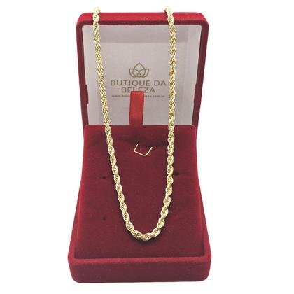 Imagem de Cordão Torcido Folheado a Ouro 3mm 45cm