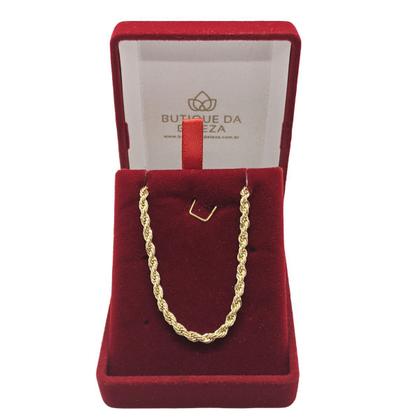 Imagem de Cordão Torcido Folheado a Ouro 3mm 45cm
