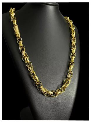 Imagem de Cordão trançado 12mm - banhado a ouro 18k