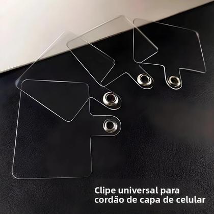 Imagem de Cordão Universal Transparente Para Celular 1/3/5/10 Peças, Alça Destacável Com Clipe Anti-perda