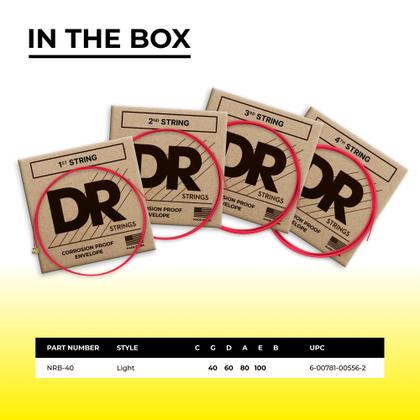 Imagem de Cordas de baixo DR Strings Hi-Def Neon Red Bass Lite (NRB40)