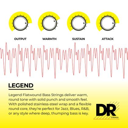 Imagem de Cordas de baixo DR Strings LEGEND Polished Flatwound Stainless