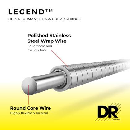 Imagem de Cordas de baixo DR Strings LEGEND Polished Flatwound Stainless
