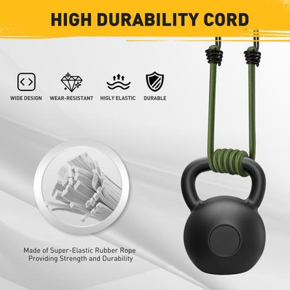 Imagem de Cordas elásticas ELEAD, 10 unidades, 102 cm, resistentes, verdes para uso externo