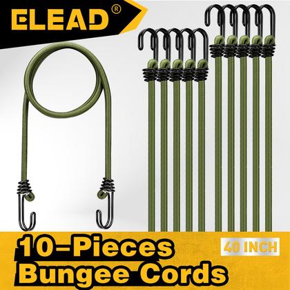 Imagem de Cordas elásticas ELEAD, 10 unidades, 102 cm, resistentes, verdes para uso externo