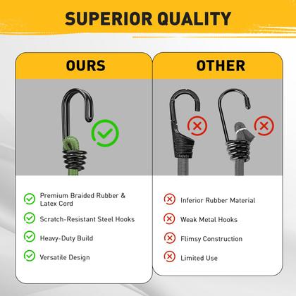 Imagem de Cordas elásticas ELEAD, 10 unidades, 102 cm, resistentes, verdes para uso externo