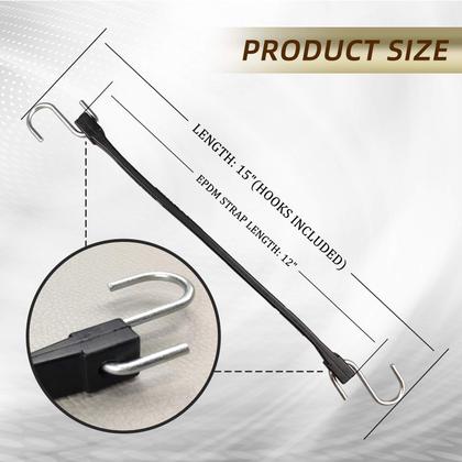 Imagem de Cordas elásticas ROBLOCK 15", borracha EPDM elástica, pacote com 10