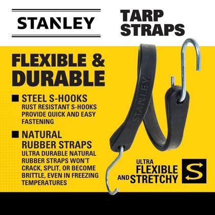 Imagem de Cordas elásticas STANLEY S300415 pretas, 15, borracha para todos os climas, pacote com 10