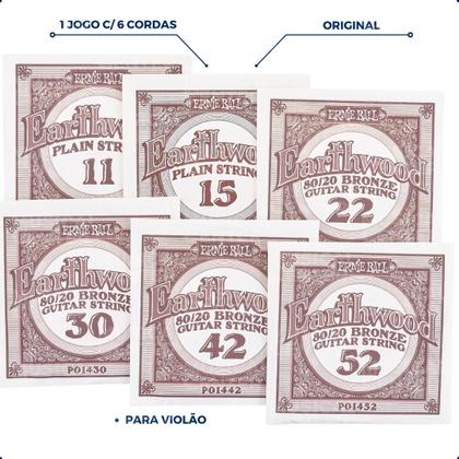 Imagem de Cordas P/ Violao Aco 0.11 Earthwood 80/20 Bronze Ernie Ball