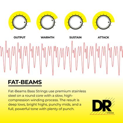Imagem de Cordas para baixo DR Strings FAT-BEAM FB6-30 Medium