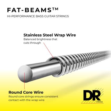 Imagem de Cordas para baixo DR Strings FAT-BEAM FB6-30 Medium