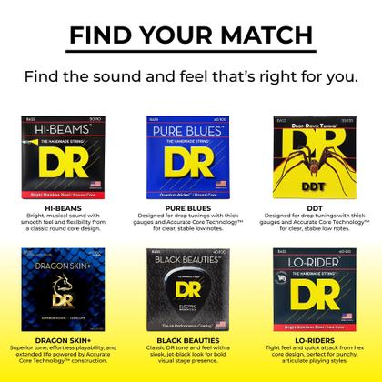 Imagem de Cordas para guitarra baixo DR Strings SNMR-45 em aço niquelado