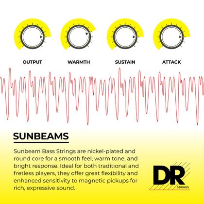 Imagem de Cordas para guitarra baixo DR Strings SNMR-45 em aço niquelado