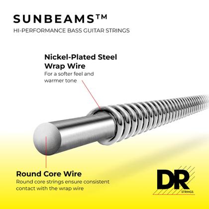 Imagem de Cordas para guitarra baixo DR Strings SNMR-45 em aço niquelado