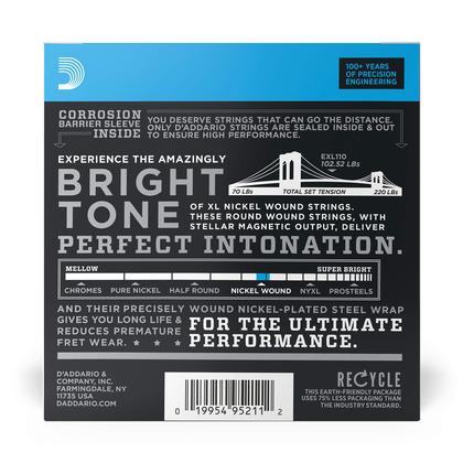 Imagem de Cordas para Guitarra Elétrica D'Addario XL Nickel EXL110-10P - Pacote com 10