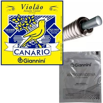 Imagem de Cordas Para Violão Aço Com Bolinha Giannini Canário