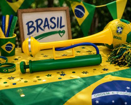Imagem de Corneta Buzina Copa futebol Torcedor Brasil Som Forte Manual jogos